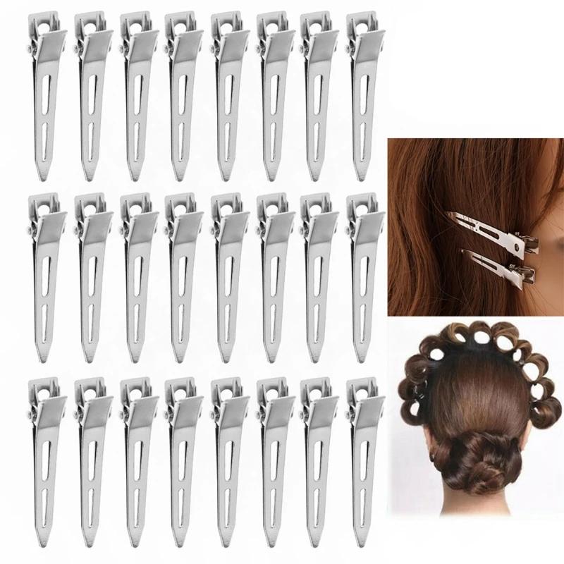 20Pcs Metal Duckbill Clip Crocodile Curly Hairpin Barrettes Hairstyle Holder Fluffy Hair Root Salon Haircut Headwear Bobby Pin
