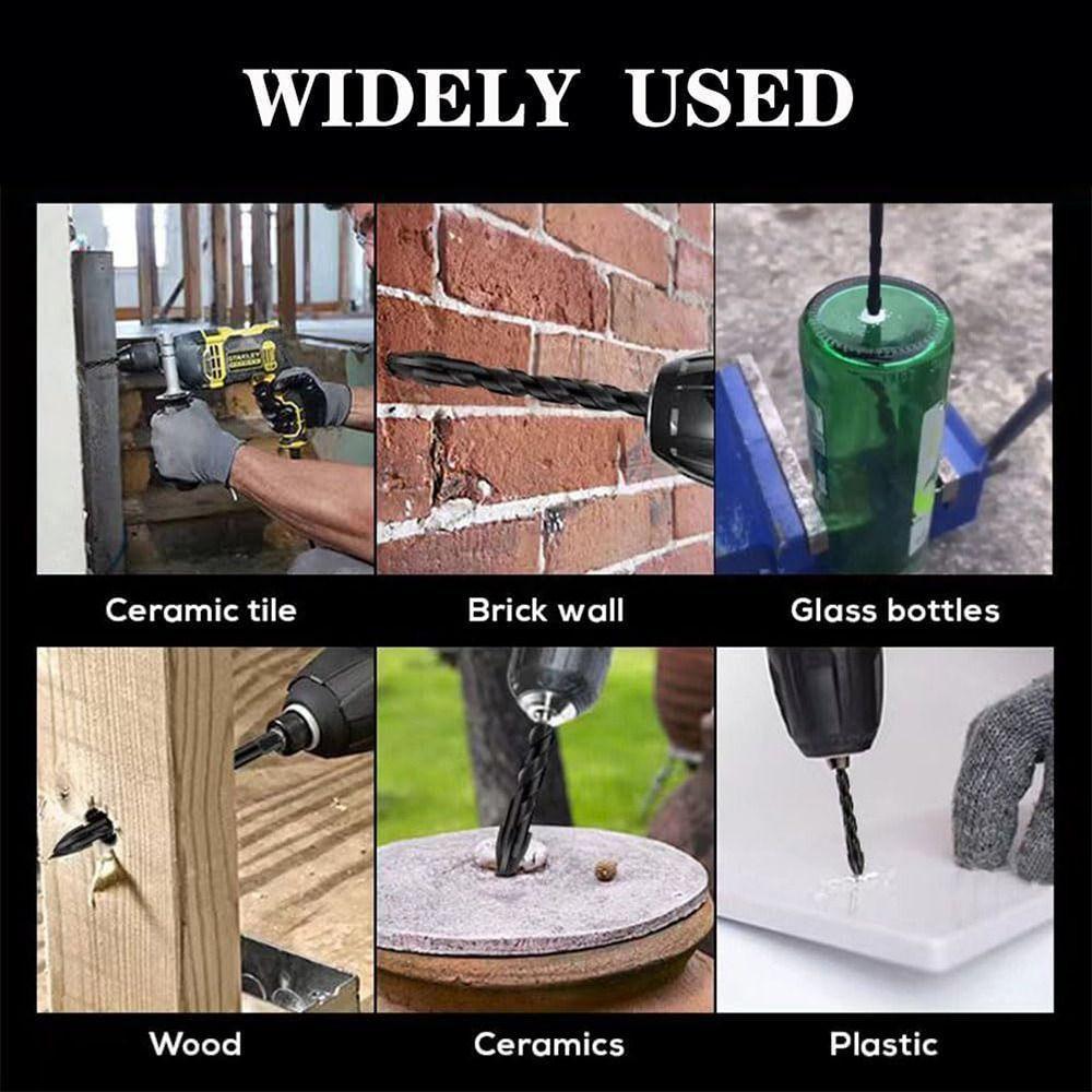 Набор сверл из сплава черного цвета с шестигранным хвостовиком, 7 шт., набор многофункциональных сверл по бетону, 7 шт.