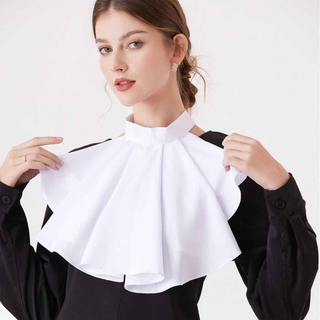 Solid Color Shirt Detachable Collar for Womens False Collar Casual Fake Collar Lapel Detachable Half Shirt Blouse Dickey