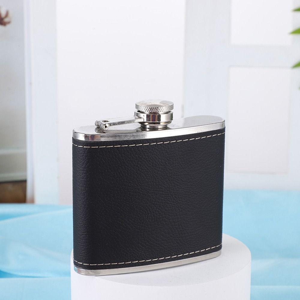 PU Leather Wrapped Hip Flask Stainless Steel Drinking Bottle Mini Liquor Flask Alcohol Wine