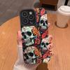 Мягкий чехол с пугающим рисунком черепа для iPhone 16 15 14 12 11 13 Pro Max 14Plus 12 13 Mini 7 8 Plus X XS Max XR задняя крышка