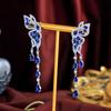 Длинные серьги-иглы с бабочками и бахромой для коррекции формы лица и темперамента, серьги-капли воды в полете, украшения для ушей