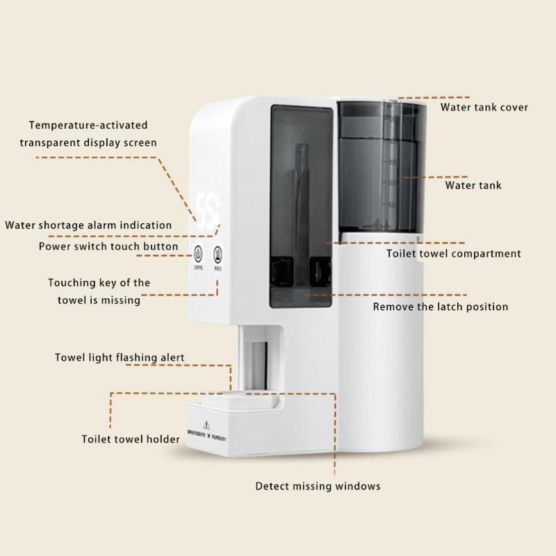 Подогреватель полотенец для лица с интеллектуальным контролем температуры, функция безопасности, резервуар 500 мл для бережного снятия макияжа
