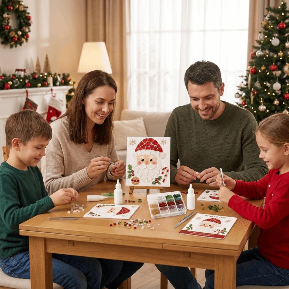 Colorful Glass Christmas Tree Sea Glass Art Kit DIY Sea Glass Mosaic Set Family Interactive