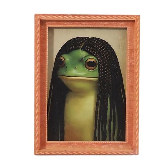 Office Whiteboard Magnet Abstract Frog Refrigerator Magnet, Framed Hairstyle Fridge Decor Home Kitchen Decoration Party Favors Collectible