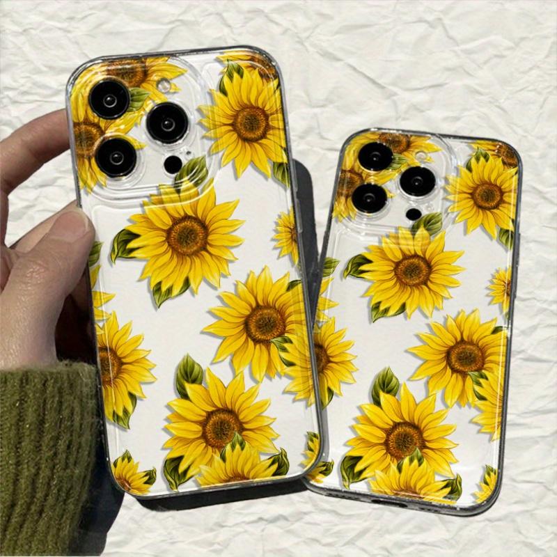 Прозрачный чехол для телефона с графикой подсолнуха для iPhone 16 15 11 12 14 13 Pro Max Mini X XS XSMax XR 7 8 Plus SE4 16e Силиконовые чехлы Fundas