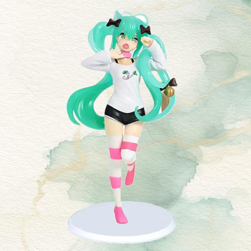 The 12-20cm Anime Hatsune Miku Character Cat Ear Sitting Doll Model Toy Gift Collection Action Character PVC Children's Gift