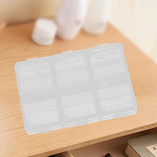 Прозрачная коробка для хранения, 6 сеток, многофункциональные регулируемые ювелирные бусины, чехол для хранения наконечников для маникюра, украшения