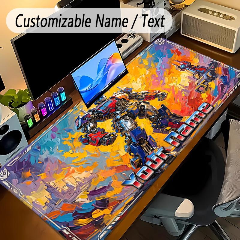 Large Mouse PadTransformers Custom Name Text Personalized Desk Mat Non Slip Gaming Pad