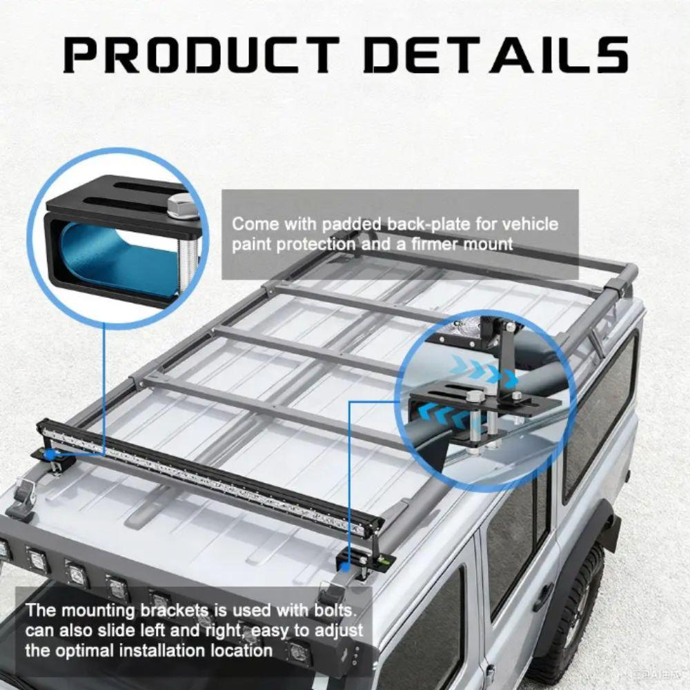 1 PC Durable Iron Roof Rack Light Bracket Universal Fit Light Bar Mount  Off-Road Vehicles