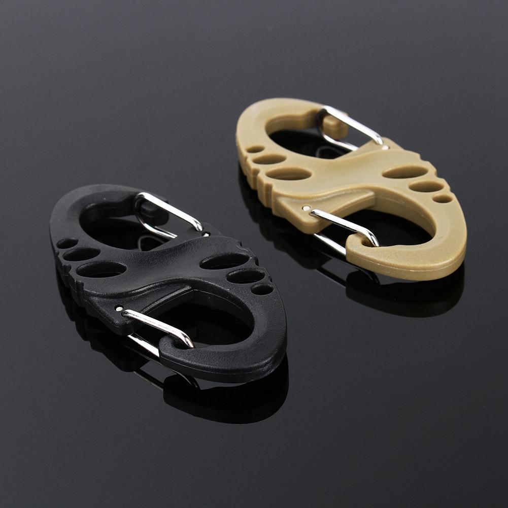 Альпинистский крюк S-типа Карабин с двойной пряжкой Брелок Мини-карабин с пряжкой