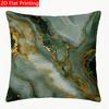 2D Flat - 1pc 2D Flat Throw Pillow Cover with Luxury Green Golden Veined Marble Pattern Print Polyest