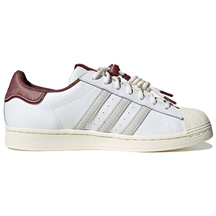 Adidas Кроссовки унисекс Superstar на китайский Новый год 2023, белые облачно-белые благородно-бордовые IF2577