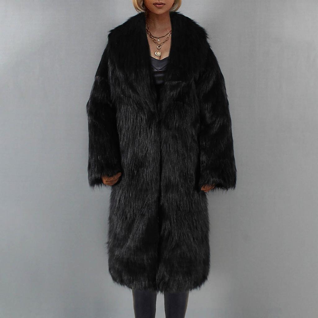 Модное повседневное длинное женское плюшевое однотонное пальто, женское термопальто, кардиган