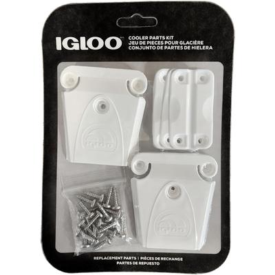 Комплект пластиковых деталей для охладителя Igloo Cooler 2. 3 запорных стойки — защелки, петли и винты.