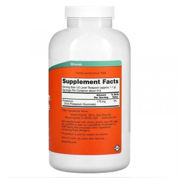 Now Foods - POTASSIUM GLUCONATE 270 mg., 454 g