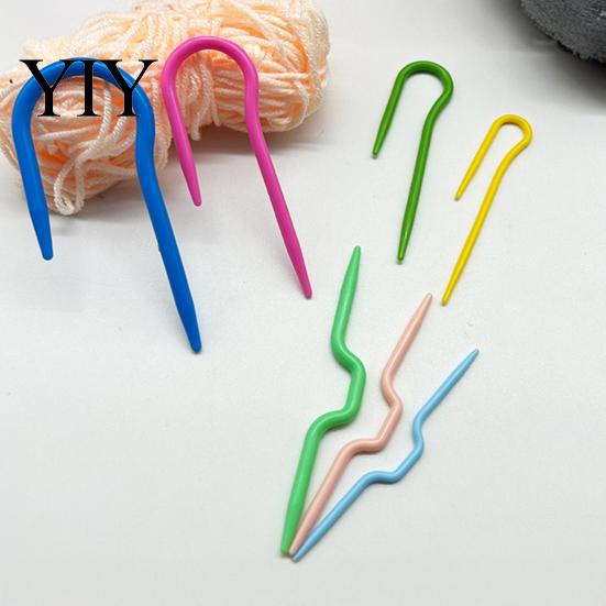 Принадлежности для вязания шарфов 3/4 шт. Пластиковые спицы для кос U/V-образной формы, Держатели петель разных размеров, Инструмент для вязания пряжей Изогнутые спицы для узоров свитеров