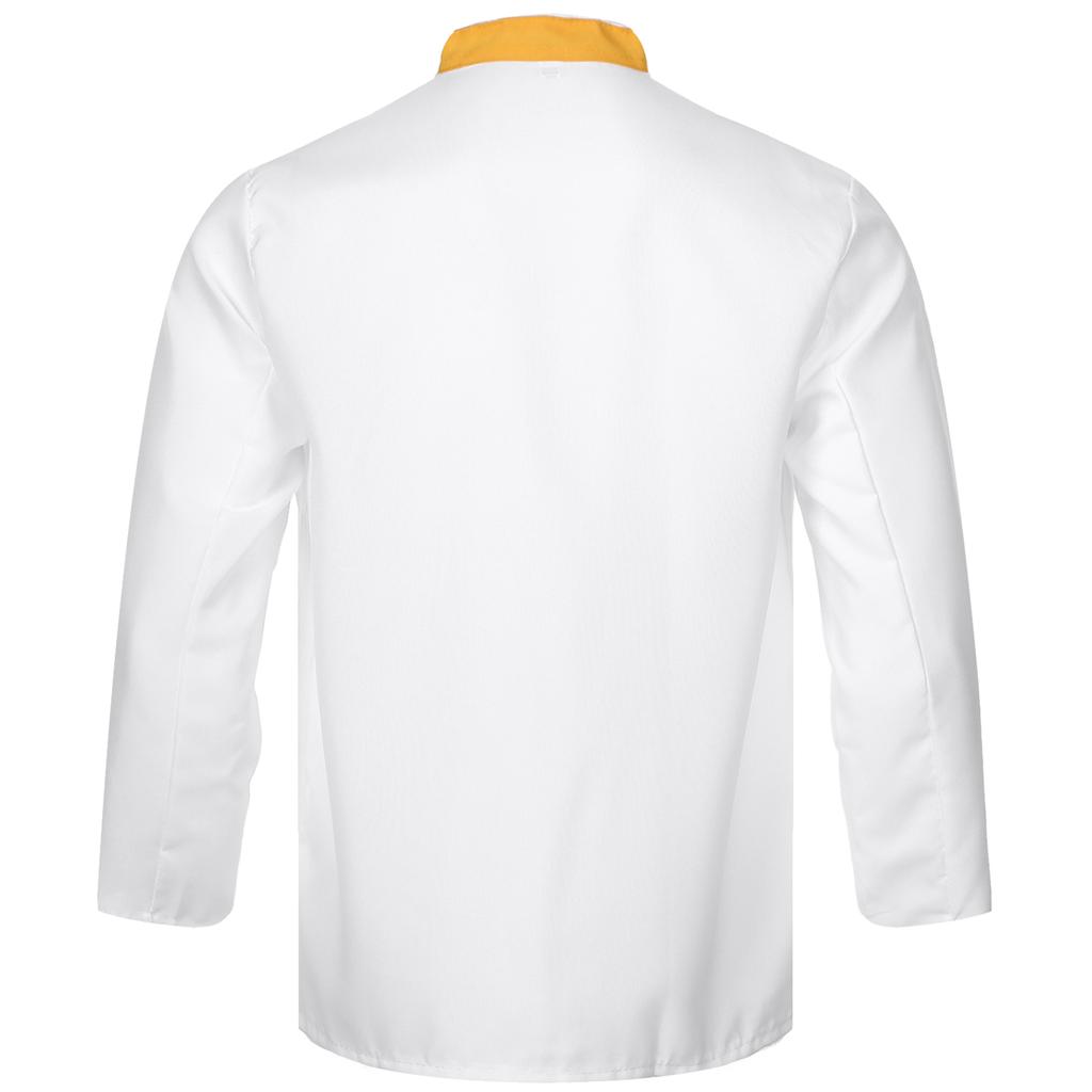 Мужская женская куртка шеф-повара с длинным рукавом и контрастным воротником, профессиональная кухонная униформа для кулинарного персонала отеля и ресторана