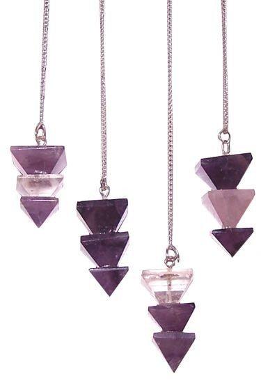 Crystal Pendulum Pyramid, Assorted Gemstones