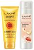 LAKMÉ Увлажняющий лосьон для тела, Персиковое молоко, 200 мл и Sun Expert SPF 50 PA Осветляющий солнцезащитный лосьон от УФ-излучения, 100 мл