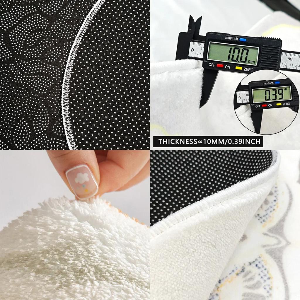 Круглый ковер для гостиной большого размера, прикроватные ковры для спальни, напольный коврик для стула для учебы, милый цветочный стиль, коврики для домашнего декора