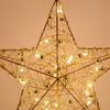 LED Light Christmas Tree Star Topper with Pearl Wire Gold Iron Xmas Tree Ornaments 2025 New Year Home Decoration Natal Noel 2025