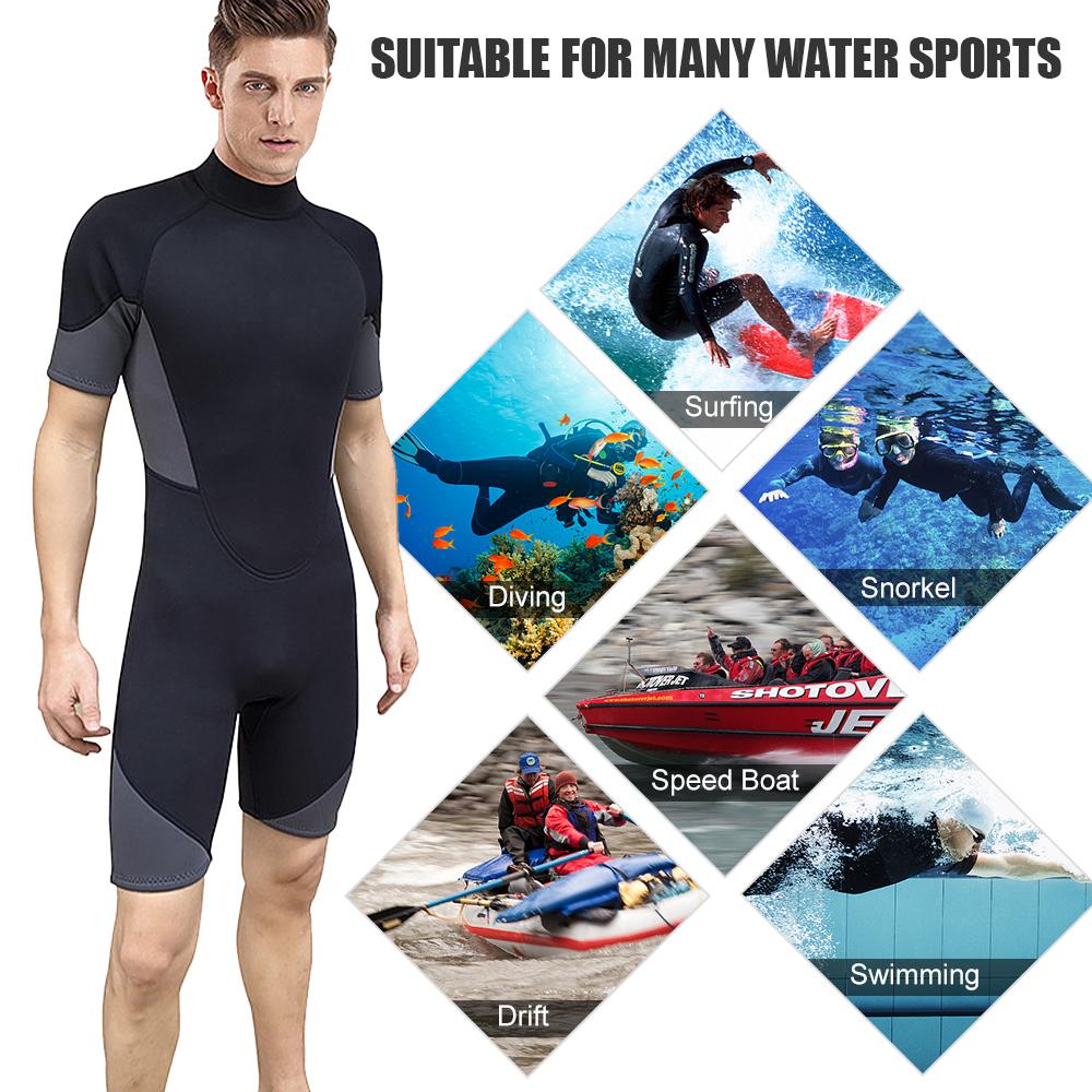 Мужской короткий гидрокостюм 3 мм из неопрена для всего тела, гидрокостюм с молнией сзади, гидрокостюм для дайвинга, подводного плавания