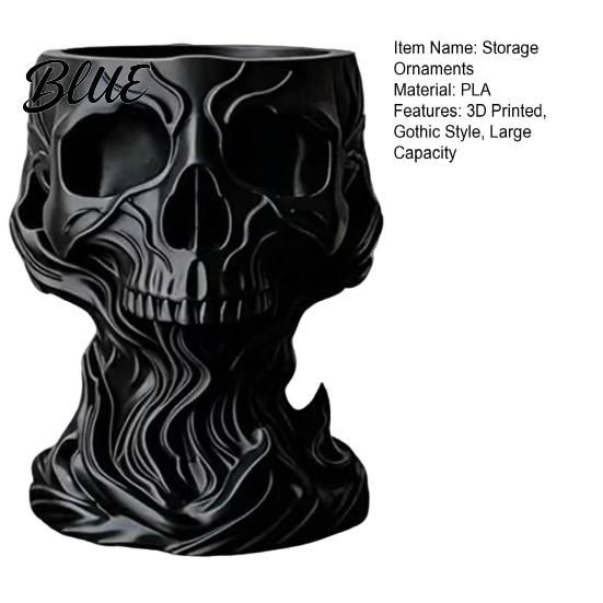 Персонализированное DIY Украшение 3D Печатный Готический Череп Декоративная Чаша-Ловец, Держатель для Хранения Ключей Статуэтки Монет Украшений, Темное Искусство Настольный Домашний