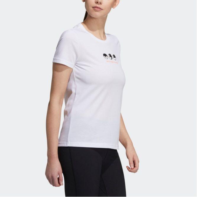 adidas Футболки Женские Белые С Круглым Вырезом Умеренные Другие GN7367