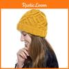 Шикарная и теплая женская вязаная шапка-бини с винтажным настроением и декоративными элементами в виде букв для холодной погоды