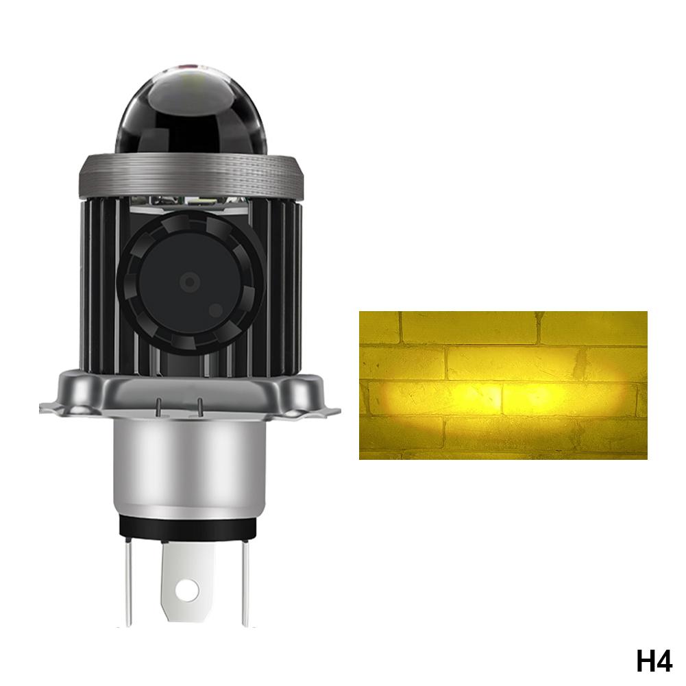 Motorcycle LED Headlight with Cooling Fun H4 BA20D High Low Beam Scooter Motorbike Headlamp Super Bright Light Front Lamp