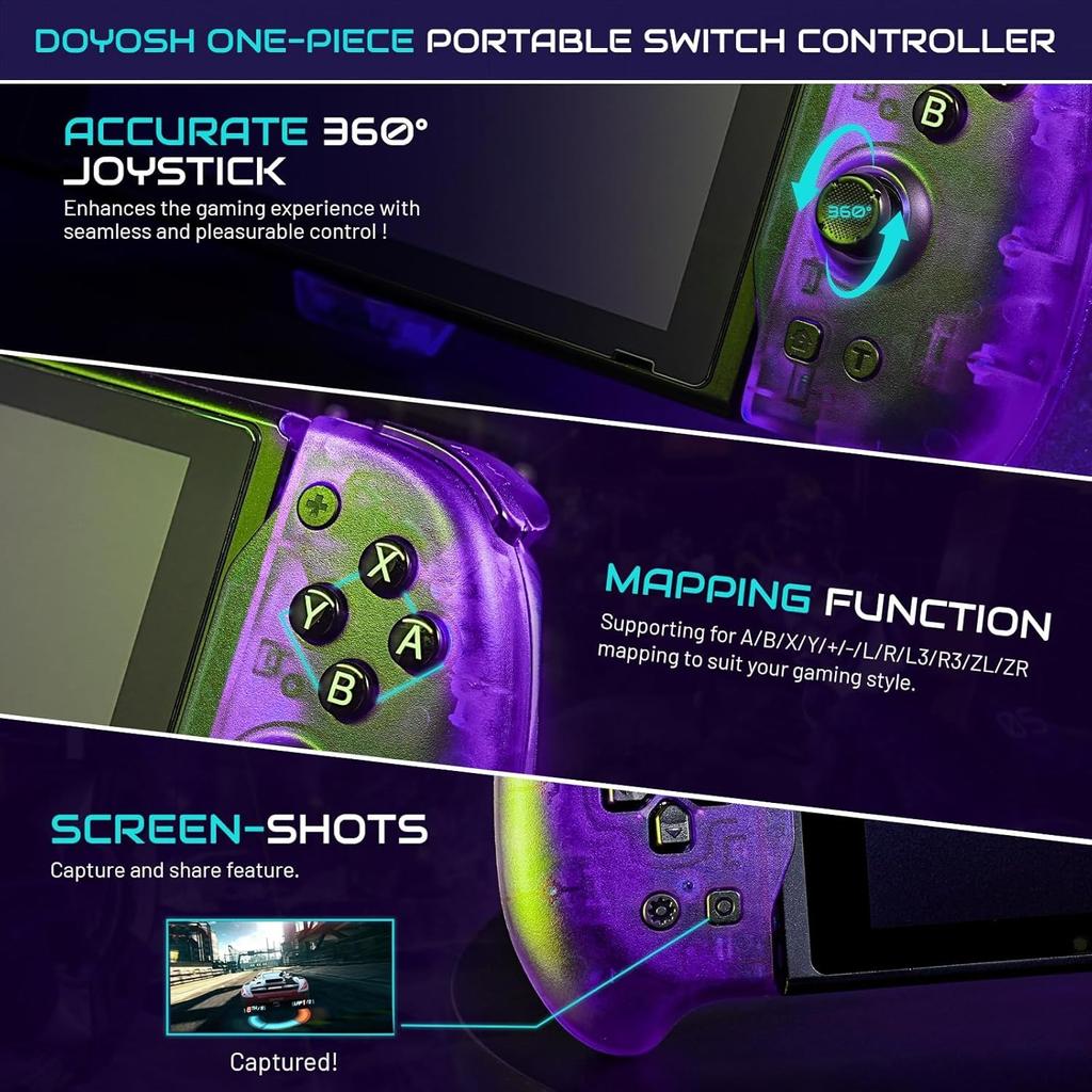 Эргономичный контроллер Nintendo Switch OLED с гравитационной индукцией шестиосевого гироскопа, двойной вибрацией мотора, подставкой и слотом для игровой карты