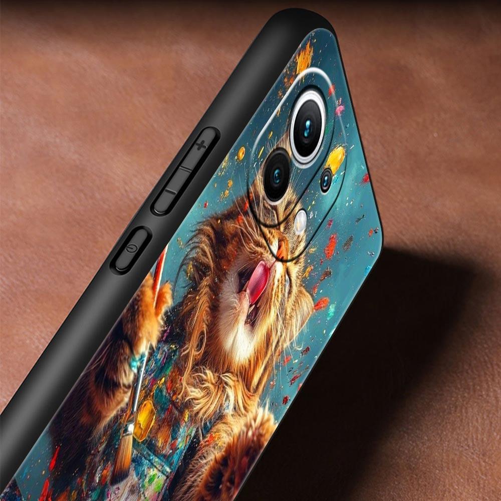 Милый Чехол для Телефона с Кошкой для Xiaomi Mi 17 Pro Max 15 14 13 12 11 Ultra 15T 14T 13T 12T 11T Pro Lite Мягкий ТПУ Чехол Fundas Capas