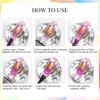 MEET ACROSS 7ml Glass Cat Eye Magnetic Gel Glitter Colorful Laser Gel Nail Polish Semi Permanent Shiny Varnish UV Gel for Nail Art Design