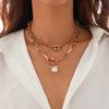 Baroque Pearl Multi-Layer Necklace: European & American OT Buckle with High-Grade Alloy Chain
