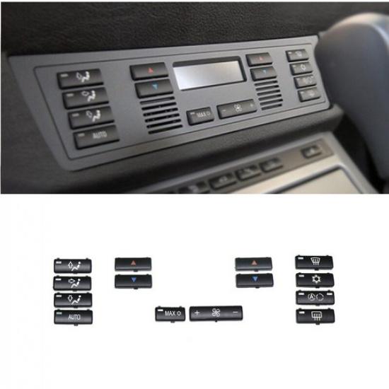 Set Black ABS Car A/C Control Switch Replacement For BMW X5 E53 1999-2006