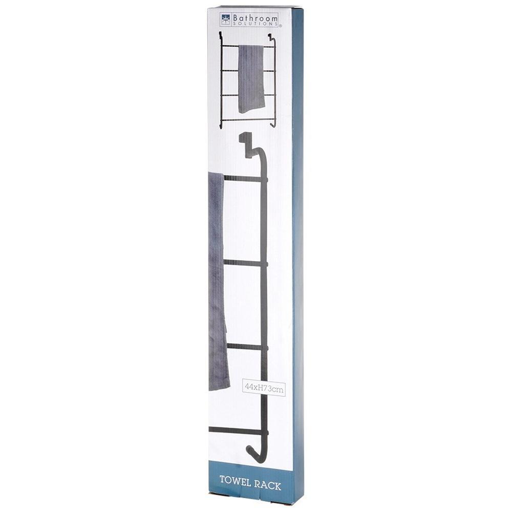 Black metal towel rack