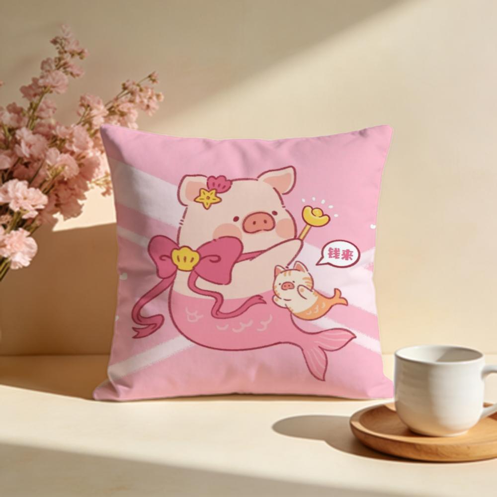 Hot LLulu Piges Cushion Cover Stylish Washable Pillow Cover Ideal for Couch Bedroom Car Decoration