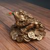 Lucky Feng Shui Toad Chinese Golden Frog Toad Coin Desktop Ornament Lucky Gift Car Ornament