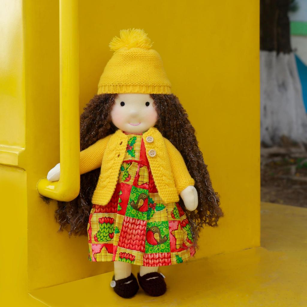 BlissfulPixie Waldorf Ручная работа Ариана Милая Плюшевая Девочка Идеально подходит для детей Кукла, Кукла, 30 см, Мягкая, Кукла,