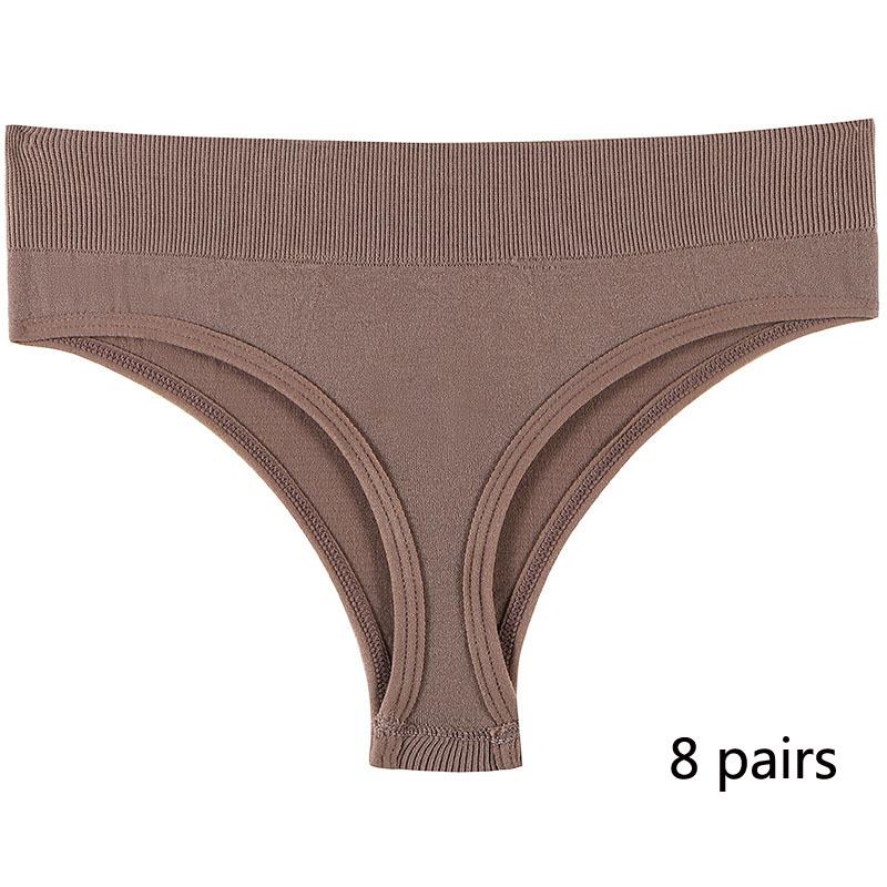 Спортивное нижнее белье для девочек, бесшовные сексуальные невидимые трусики со средней талией для девочек, однотонные удобные спортивные трусики с надписью «T» для женщин