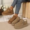 Женские зимние ботинки на платформе широкой полноты, ботильоны на плоской подошве с плюшевой подкладкой, зимние комфортные ботильоны для женщин