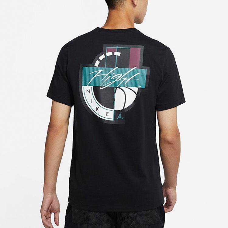 Jordan Повседневная футболка с короткими рукавами и принтом, мужские топы с вышивкой, черные DH3613-010