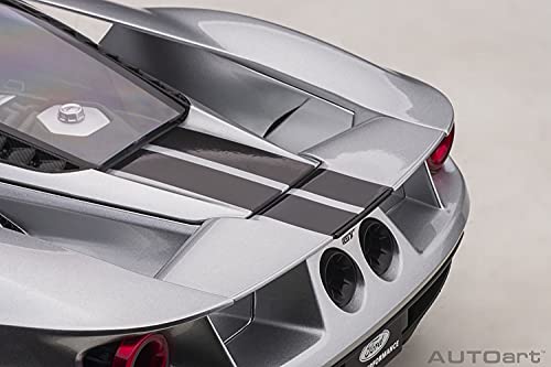 AUTOart 1/12 Scale Ford GT 2017 Metallic Silver/Black Stripes Finished Product 12108