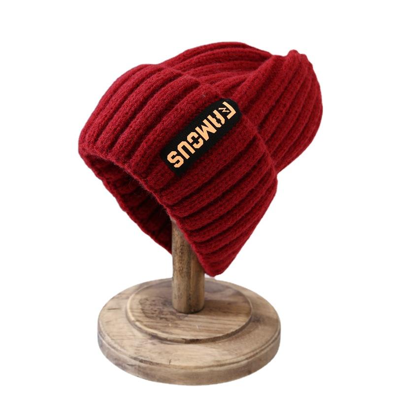Hat Women's Autumn Winter Korean Fashion Woolen Hat Warm Ear Protection Headband Hat Big Elastic Thick Thread Knitted Hat
