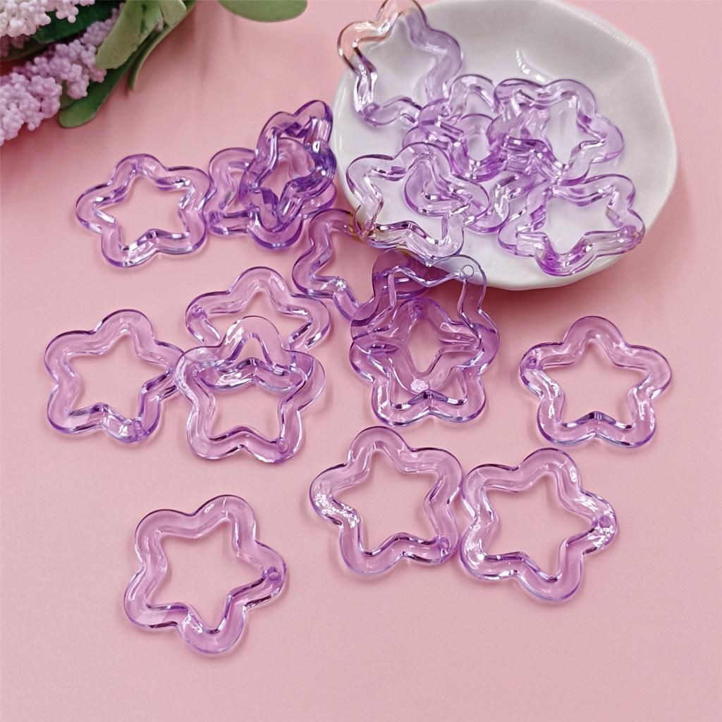 Home Party Supplies Fashion Acrylic DIY Jewelry Accessories 30mm Star Loose Beads for Bracelet Earring Making Material Transparent Charms Creative