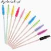 New Crystal Eyelashes 50 Pcs Diamond Handle Brush Mascara Wands Applicator Cosmetic Brush Disposable