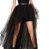 Swallowtail Sexy Black Mesh Tutu Skirt: European & American Style, Short Front, Long Back, Puffy Design for Adults