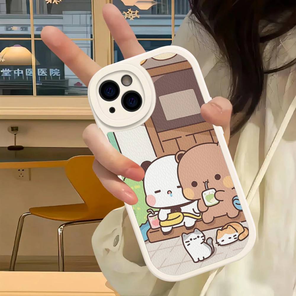 Милый Чехол Для Телефона Из ПУ Кожи Bubu Dudu Для IPhone 16 15 14 13 12 11 Pro Max Plus Задняя Крышка Fundas