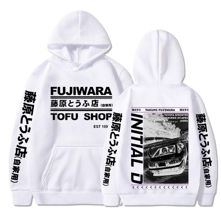 Популярная японская аниме Drift AE86 Initial D, двухсторонняя толстовка с капюшоном Takumi Fujiwara R34 Skyline GTR JDM Manga, толстовки с капюшоном, уличная одежда
